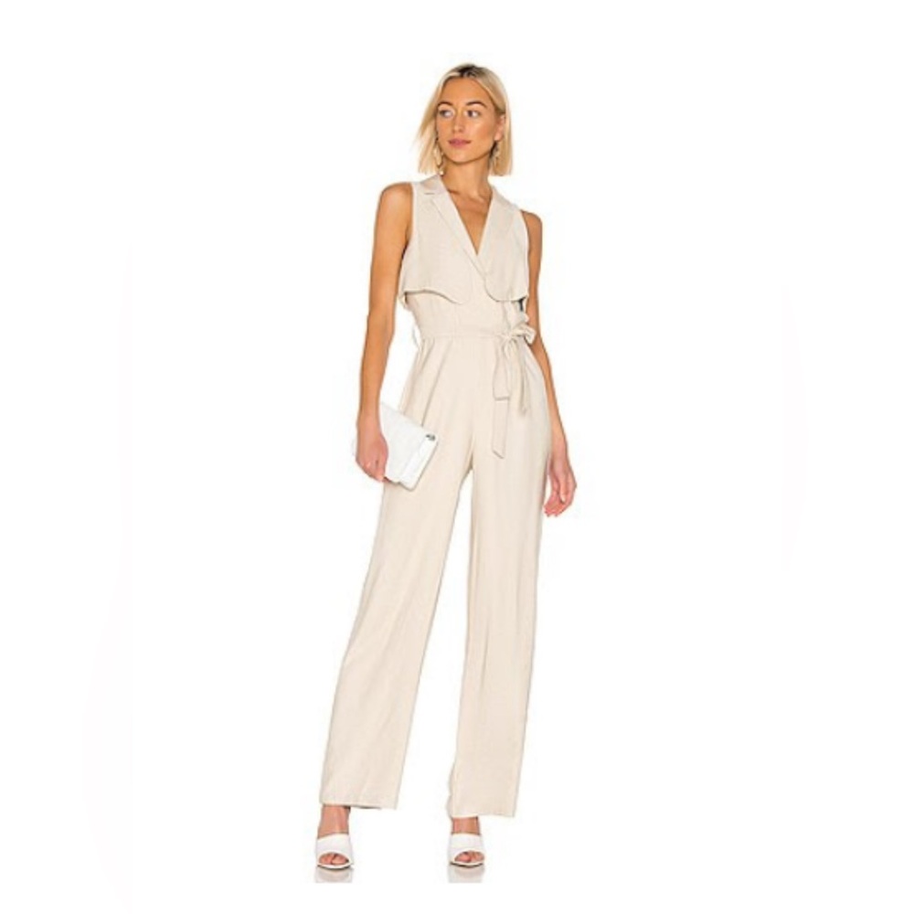 L'Academie Beige Alula Sleeveless Jumpsuit